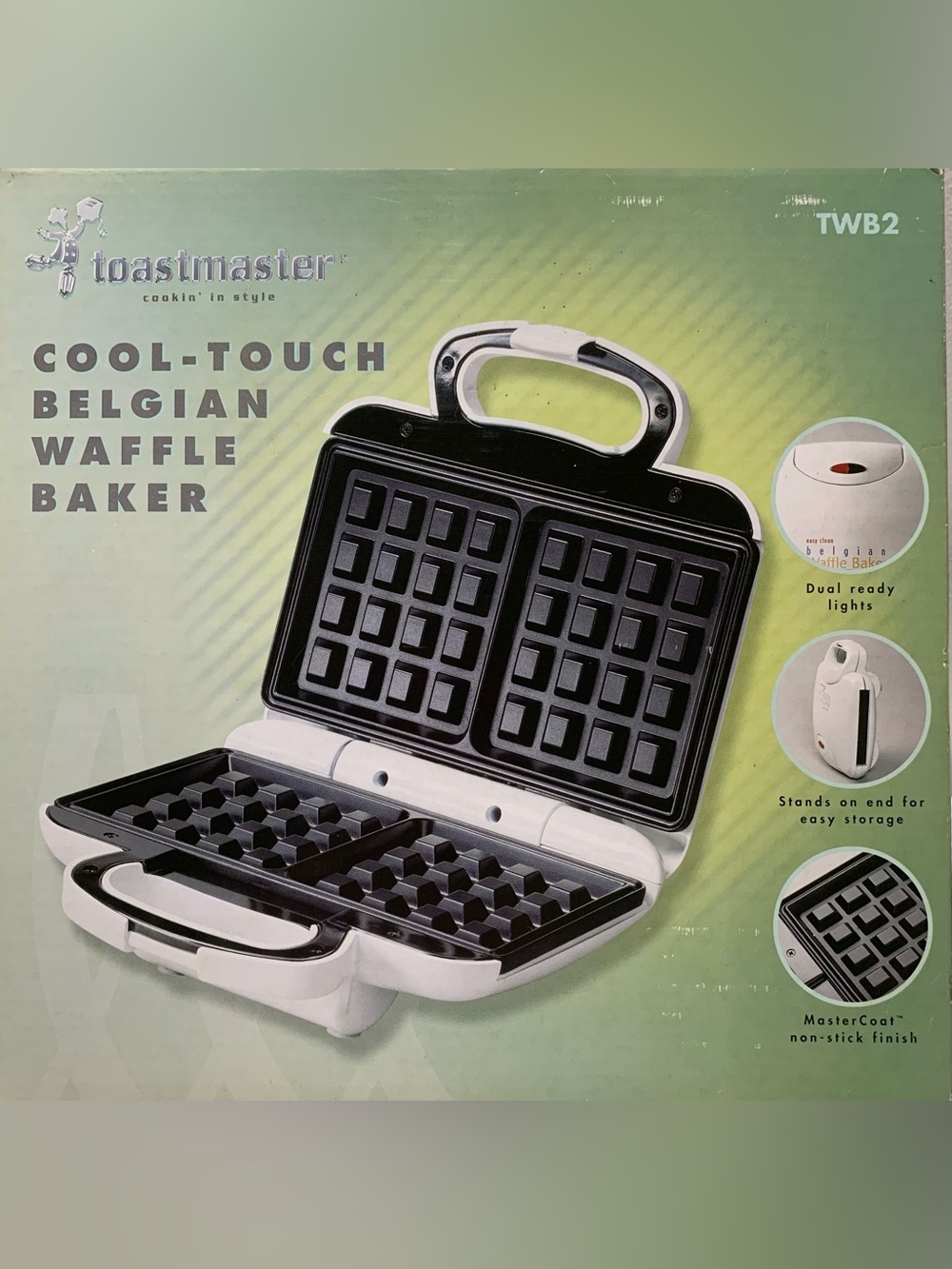 Brand new Toastmaster Cool-Touch Belgian Waffle Baker (Model TWB2).
